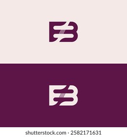 Letter EB, BE logo design template elements. Modern abstract digital alphabet letter logo.
