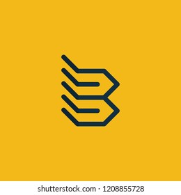 Letter EB Building Outline Creative Abstract Business Modern Logo