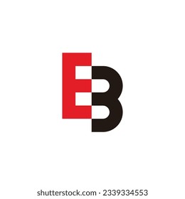 letter eb colorful simple geometric logo vector 