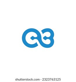 letter eb curve circles loop logo vector 
