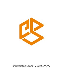 letter eb dimensional lines geometric logo vector 