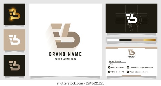 Letter Eb or Fb monogram logo with business card design