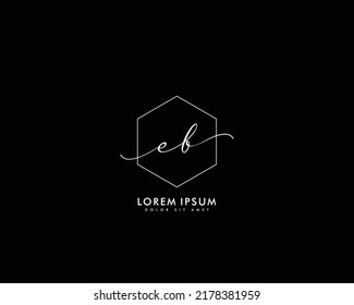 Letter EB Initial handwriting logo with signature and hand drawn style.