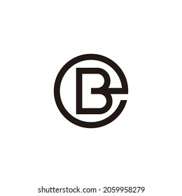 letter eb linked circle round geometric logo vector