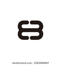 letter eb linked curves loop motion simple logo vector 