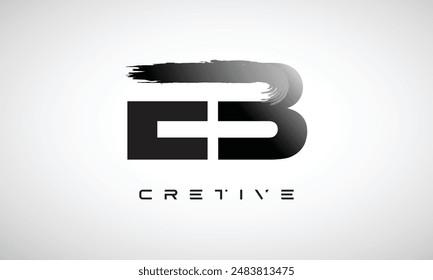 Letter EB logo logotype icon concept with brush style, and joining letter logo design vector	