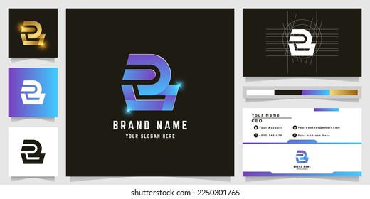 Letter EB or RB monogram logo with business card design