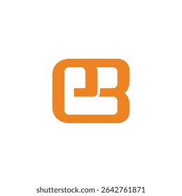 Buchstabe eb einfache verknüpfte Quadrate Linien geometrisches Logo Vektor 