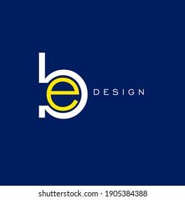 the letter EB. Simple vector logo design on blue background