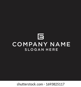 letter eb square logo design vector illustration template