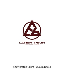 Letter EB triangle logo design vector