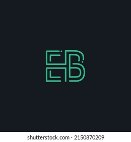 Letter EB vector line logo design. Creative minimalism logotype icon symbol.