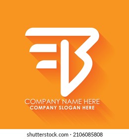 Letter "EB" with wings shape abstract vector monogram logo.