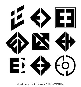letter e,b,c,d,h logo design vector