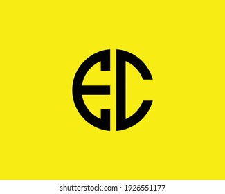 letter ec and ce logo design vector template