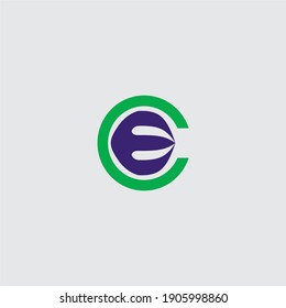 Letter EC CE logo icon vector template for your business. Initial logo design, geometric logo. Creative Modern Monogram alphabet. Company Logo Idea with tagline space.