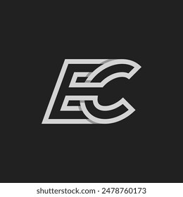 Letter EC or CE  Logo, Monogram Logo letter E with C combination, design logo template, vector illustration