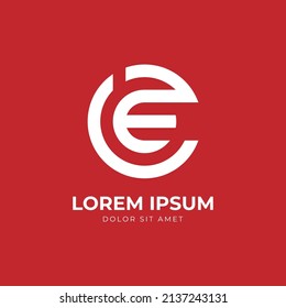 letter EC or CE minimalist monogram vector logo design element