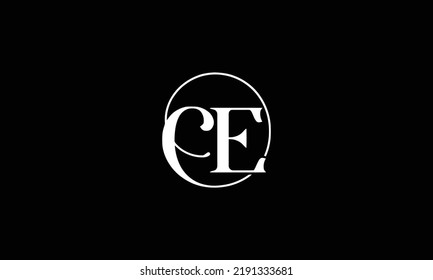 letter EC or CE minimalist monogram vector logo design element