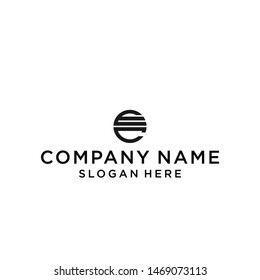 letter ec circle logo design vector illustration template