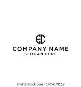 letter ec circle logo design vector illustration template