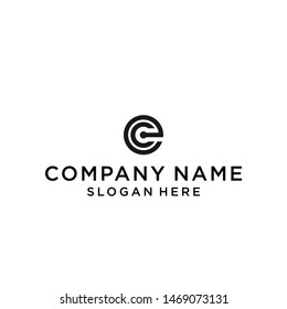 letter ec circle logo design vector illustration template