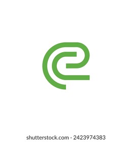 letter ec ej simple geometric line logo vector 