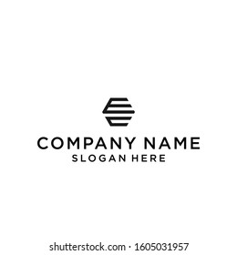 letter ec hexagon logo design vector illustration template