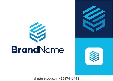 Letter EC hexagon logo vector, ES Hexagon icon logotype, Letter three combination initials ECS hexagon logo for identity busines, vector template element.