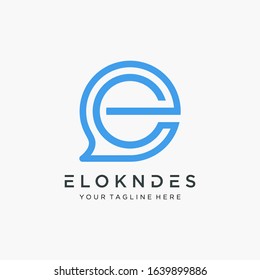 letter EC logo design with bubble line element. talk, chat logo vector modern illustration graphic abstract template. minimalist Chat concept Logo Template. 
