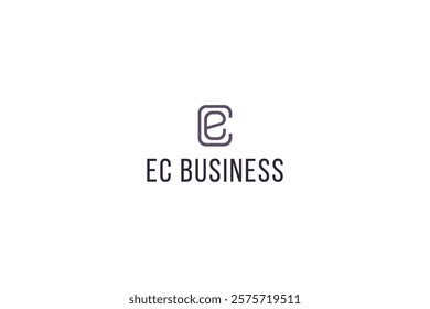 Letter EC modern simple line art logo