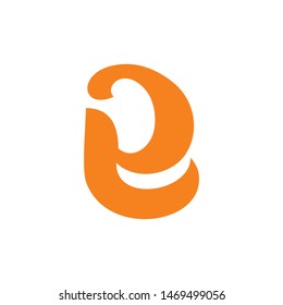 letter ec symbol linked curves logo vector 