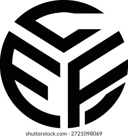 Logo-Design des Buchstaben ECF-Monogramms