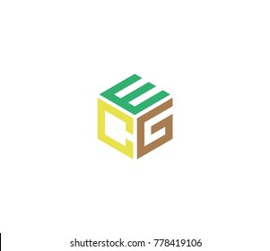 Letter ECG logo. three letter icon