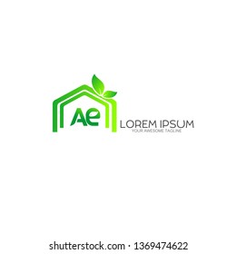 Letter eco Logo green Hexagon Design template