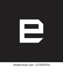 Letter eD De e D square, outline geometric symbol simple logo vector