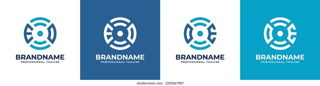 Letter ED or DE Global Technology Monogram Logo, suitable for any business with ED or DE initials.