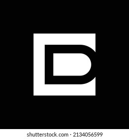 letter ED DE logo. combination of letter E with letter D on negative space logo design