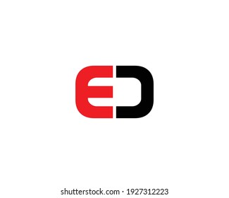 letter ed and de logo design vector template