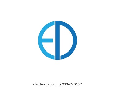 letter ED and DE logo design vector template