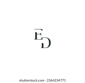 Letter ED, DE logo design template elements. Modern abstract digital alphabet letter logo.