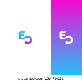 Letter ED, DE logo design template elements. Modern abstract digital alphabet letter logo.