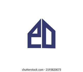 Letter ED, DE Simple Home Shape Logo Design. Creative and Modern Vector Illustration on White Background.