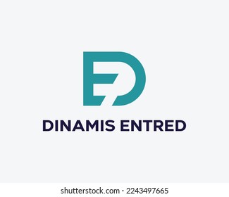 Letter ED DE Simple Monogram Logo