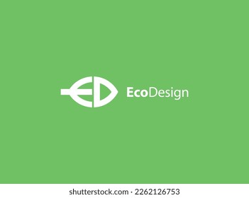 Diseño de logotipo ecológico de forma de hoja de cálculo