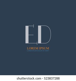 letter Ed linked logo design for company identity