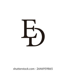 letra ed vinculado simples fonte logotipo vetor 