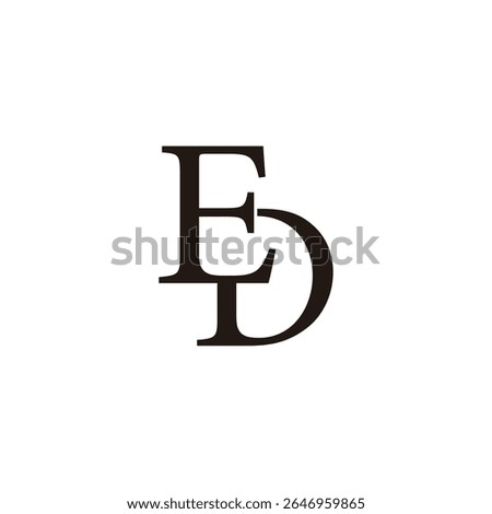 letter ed linked simple font logo vector 