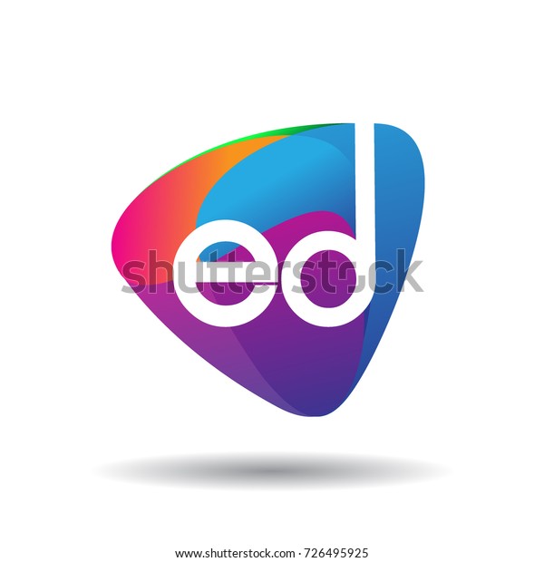 Letter Ed Logo Colorful Splash Background Stock Vector Royalty Free