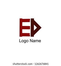 letter ed maroon logo icon